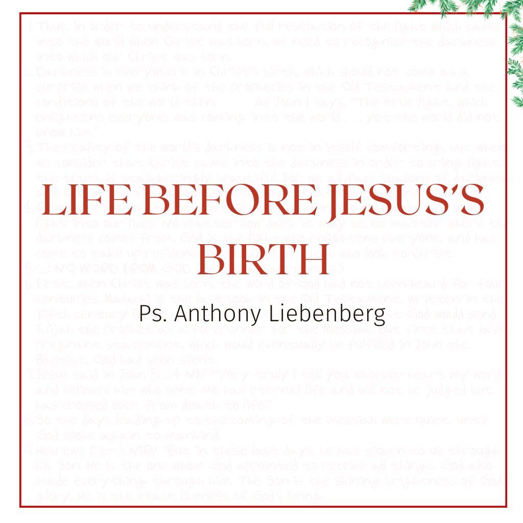 The World Before Jesus's Birth | Ps Anthony Liebenberg The World Before Jesus's Birth | Ps Anthony Liebenberg