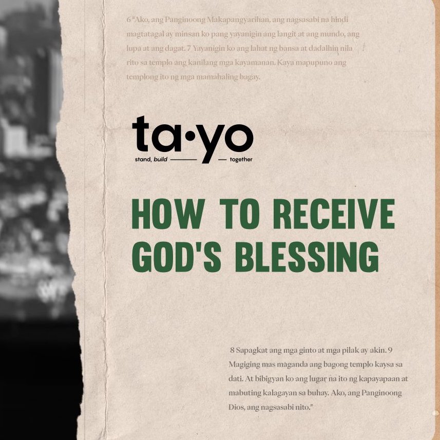 Tayo Week 3: Jeff Eliscupidez | How to Receive God's Blessing.