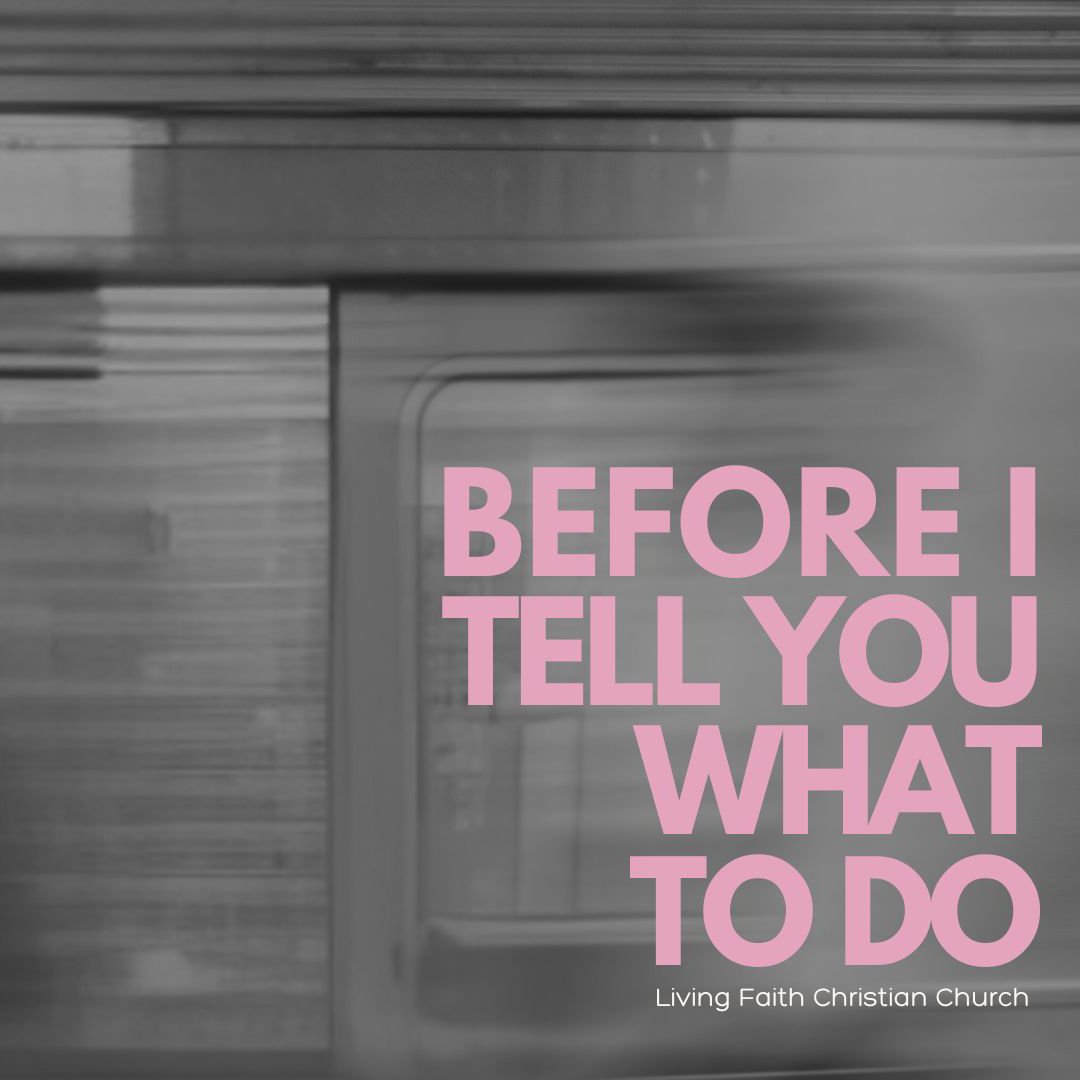 Before I Tell You What To Do...