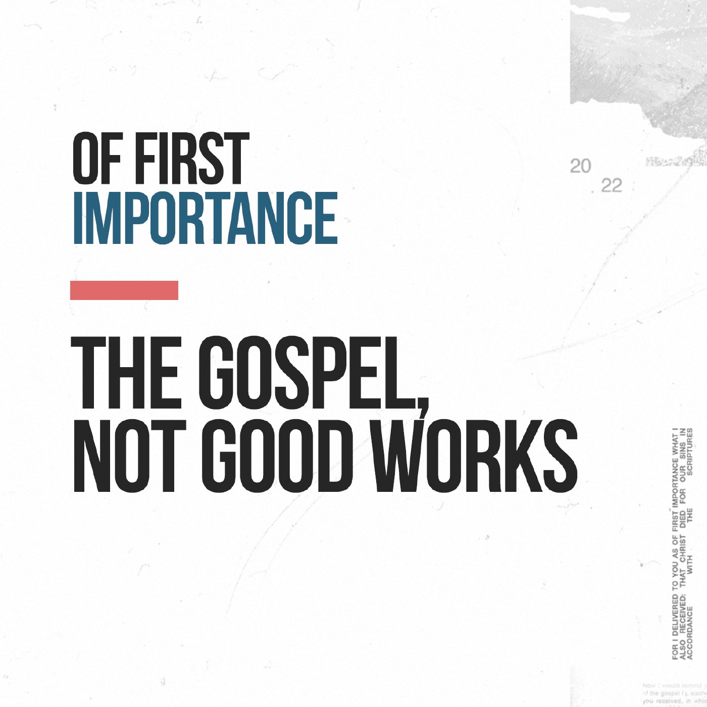 Of First Importance Week 1: Jojit Fernandez | The Gospel, not Good Works.