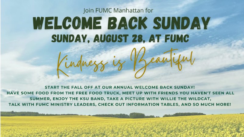 Welcome Back Sunday - Traditional | First United Methodist Church Manhattan