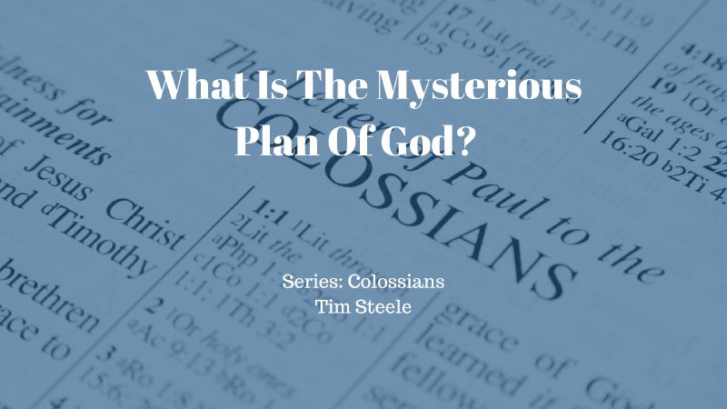 What Is The Mysterious Plan Of God? | Cross Waves Church