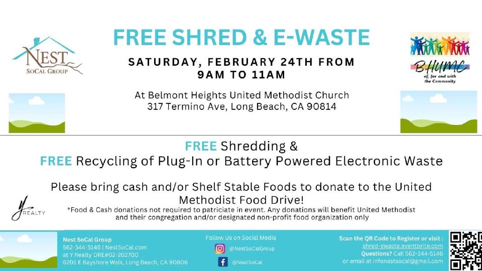 Shred & E-Waste Event - Belmont Heights UMC
