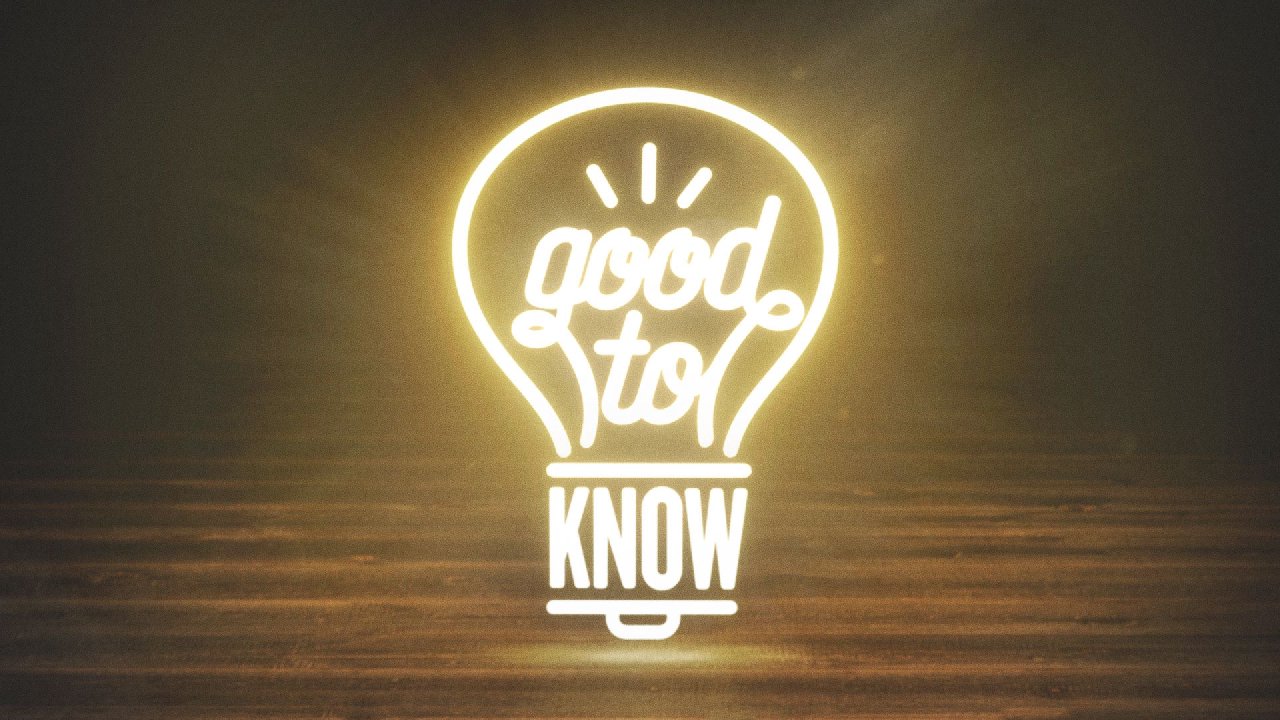 It s good to know. Good to know. Did you know logo. You know logo. The know.