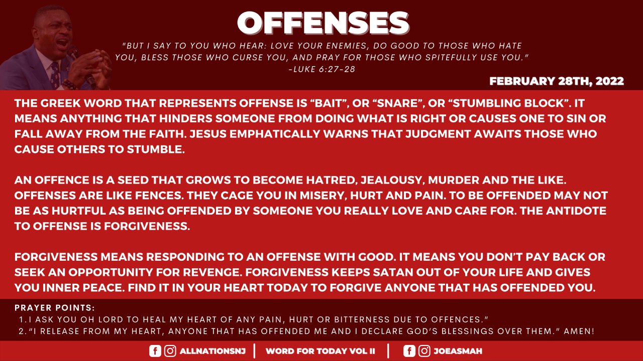 Offenses | All Nations Church Nj