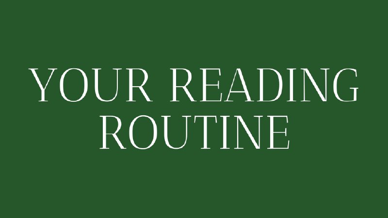 Your Reading Routine | Fairview United Methodist