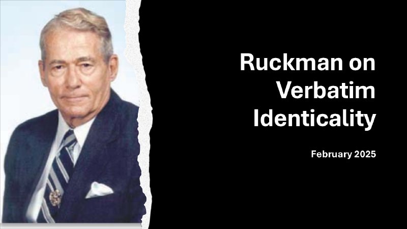 Christian Ruckman Mugshot Ruckman on Verbatim Identicality | Columbus Bible Church